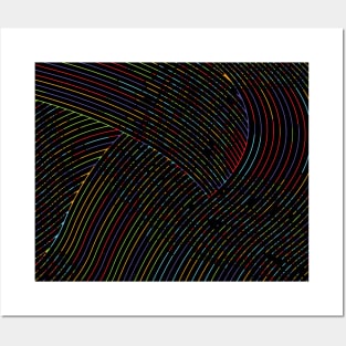 Rainbow Abstract Line Pattern Posters and Art